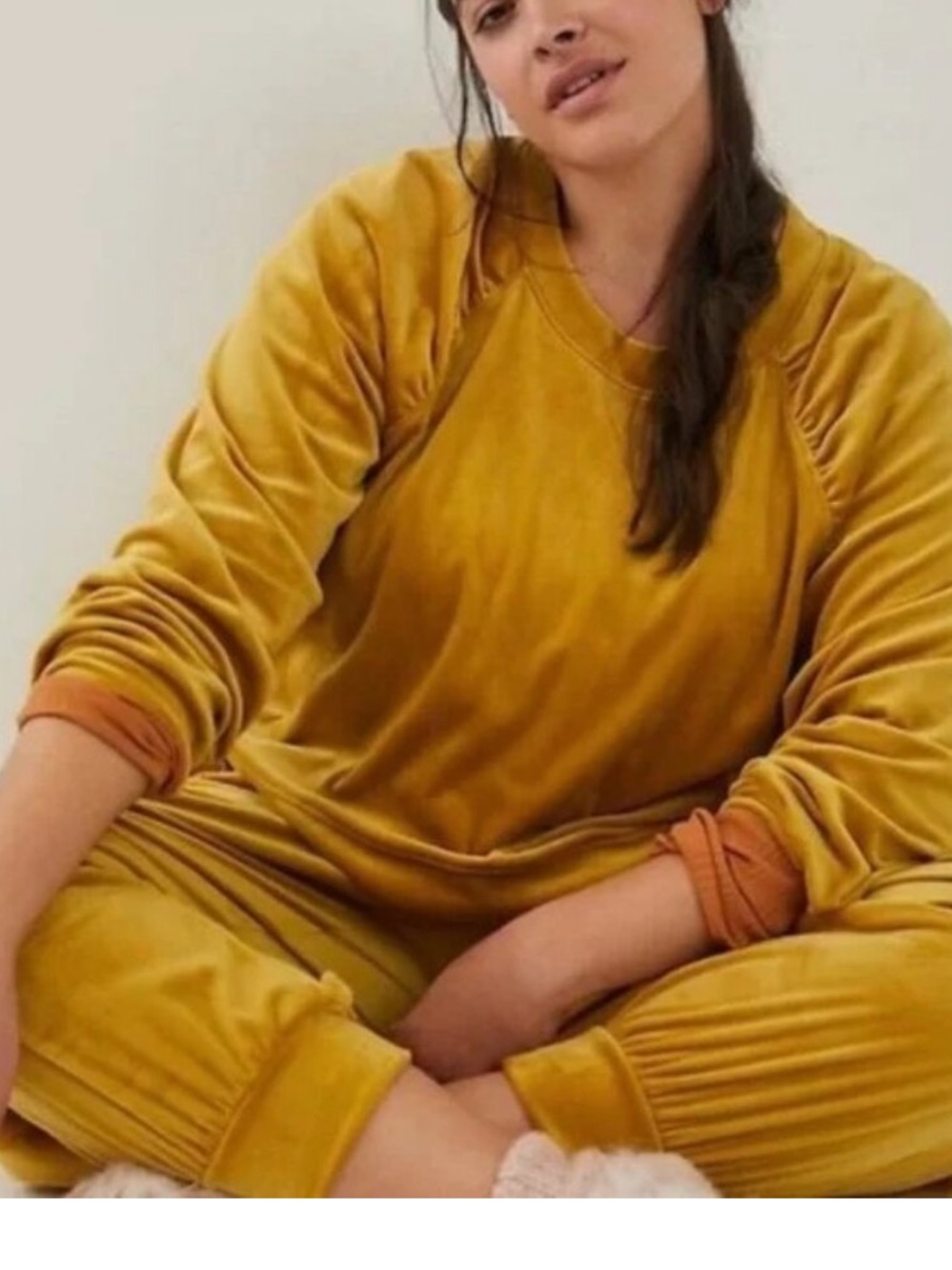 Anthropologie 2 piece KAMIRA VELVET Set - sweatshirt & sweatpants 2x 3x